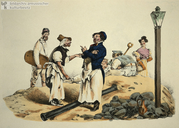 Laying Pipe for Berlin's First Gasworks (1826)